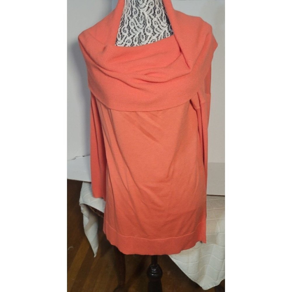 Caslon Sweater Women's Turtleneck Tunic Sweater Medium Coral beachy casual overs
